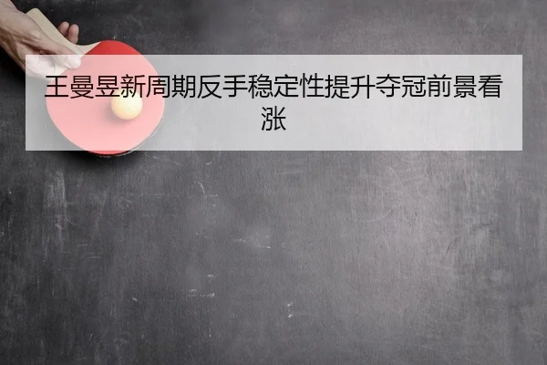 王曼昱新周期反手稳定性提升夺冠前景看涨